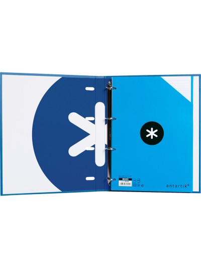 Carpeta con recambio antartik a4 cuadro 5mm forrada 4 anillas 25mm redondas color azul marino