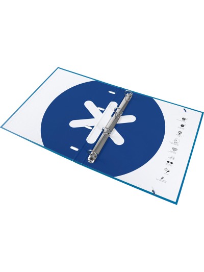 Carpeta con recambio antartik a4 cuadro 5mm forrada 4 anillas 25mm redondas color azul marino