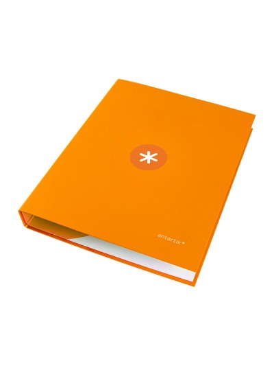 Carpeta antartik a4 forrada 4 anillas 25 mm redondas color mostaza