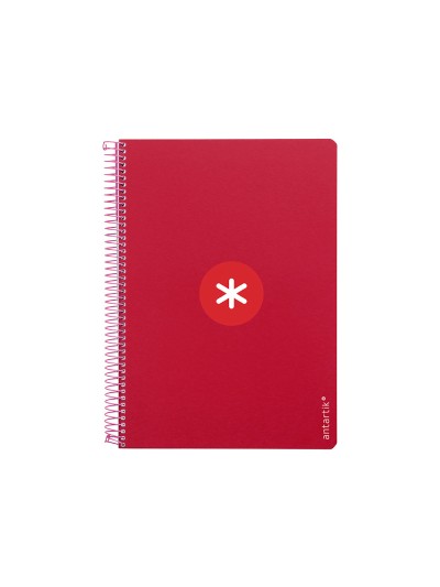 Cuaderno espiral antartik a4 micro tapa dura 80h 100gr cuadro 5mm sin banda4 taladros color frambuesa