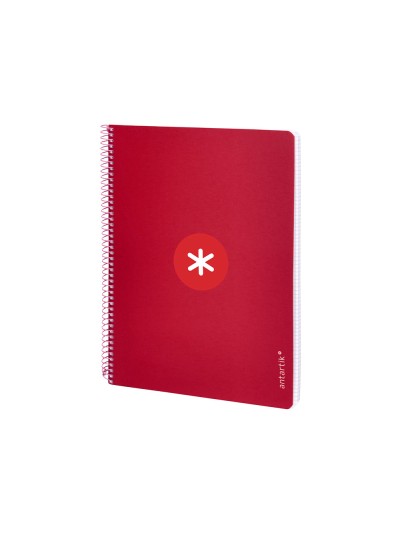 Cuaderno espiral antartik a4 micro tapa dura 80h 100gr cuadro 5mm sin banda4 taladros color frambuesa