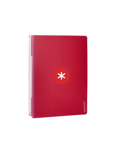 Cuaderno espiral antartik a4 micro tapa dura 80h 100gr cuadro 5mm sin banda4 taladros color frambuesa