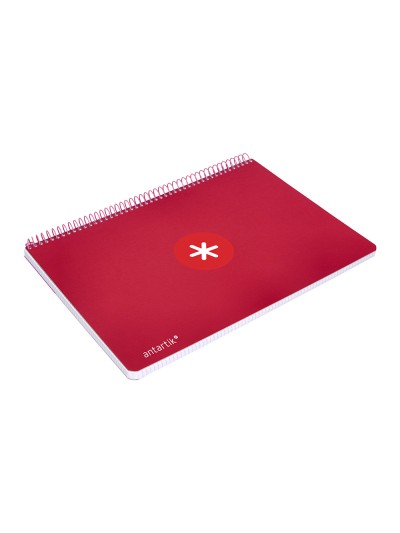 Cuaderno espiral antartik a4 micro tapa dura 80h 100gr cuadro 5mm sin banda4 taladros color frambuesa
