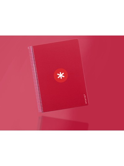 Cuaderno espiral antartik a4 micro tapa dura 80h 100gr cuadro 5mm sin banda4 taladros color frambuesa