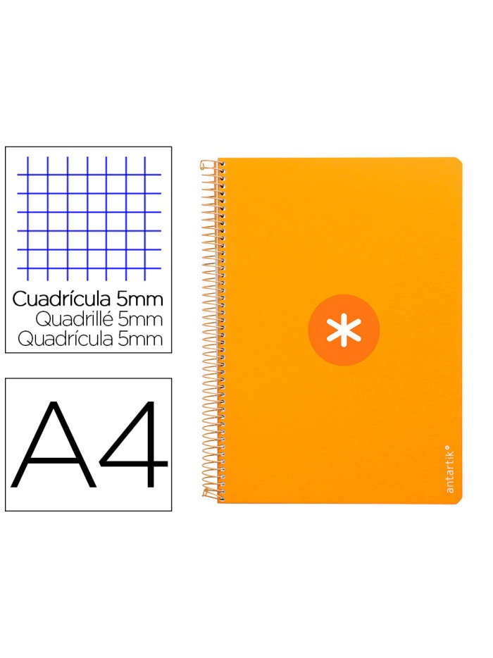 Cuaderno espiral antartik a4 micro tapa dura 80h 100gr cuadro 5mm sin banda4 taladros color mostaza Cuaderno espiral antartik a4 micro tapa dura 80h 100gr cuadro 5mm sin banda4 taladros color mostaza