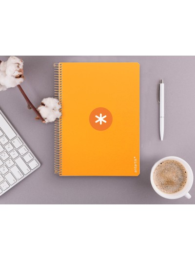 Cuaderno espiral antartik a4 micro tapa dura 80h 100gr cuadro 5mm sin banda4 taladros color mostaza