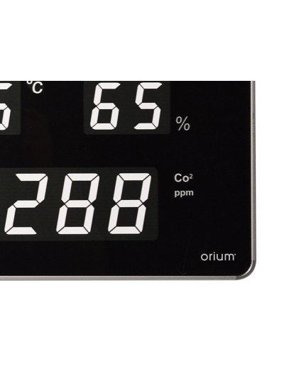 Reloj orium cep con medidor de co2 pantalla led alarma personalizable y sensor de infrarrojos 400x360x40 mm