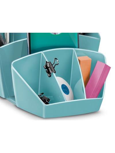 Organizador de sobremesa cep riviera plastico 8 departamentos color verde agua 143x158x93 mm