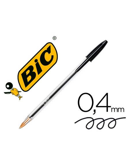 Boligrafo bic cristal original tinta negra bolsa de 5 unidades