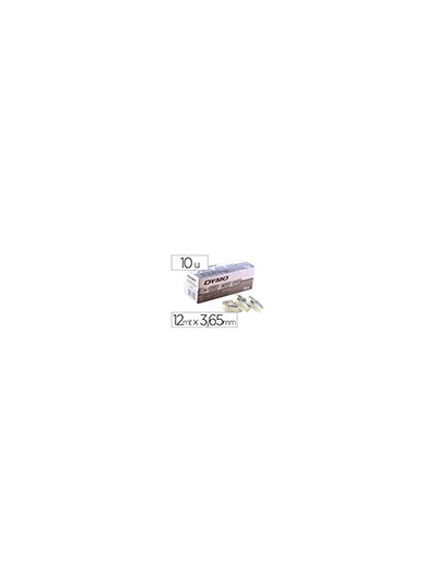 Cinta dymo aluminio con adhesivo 12mm x 3,65mt para rotuladora industrial m1011 caja de 100 unidades