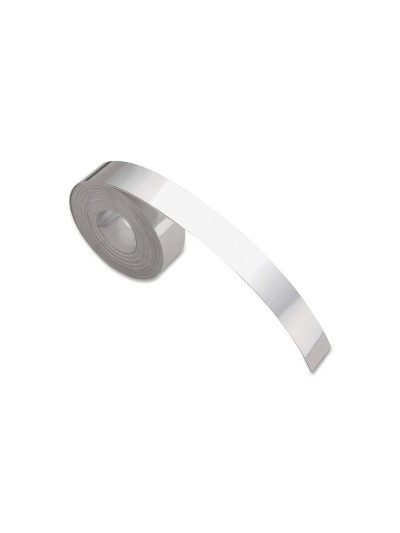 Cinta dymo aluminio con adhesivo 12mm x 3,65mt para rotuladora industrial m1011 caja de 100 unidades