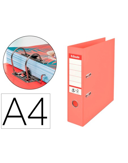 Archivador de palanca esselte colour breeze carton forrado pvc din a4 lomo 75 mm color coral