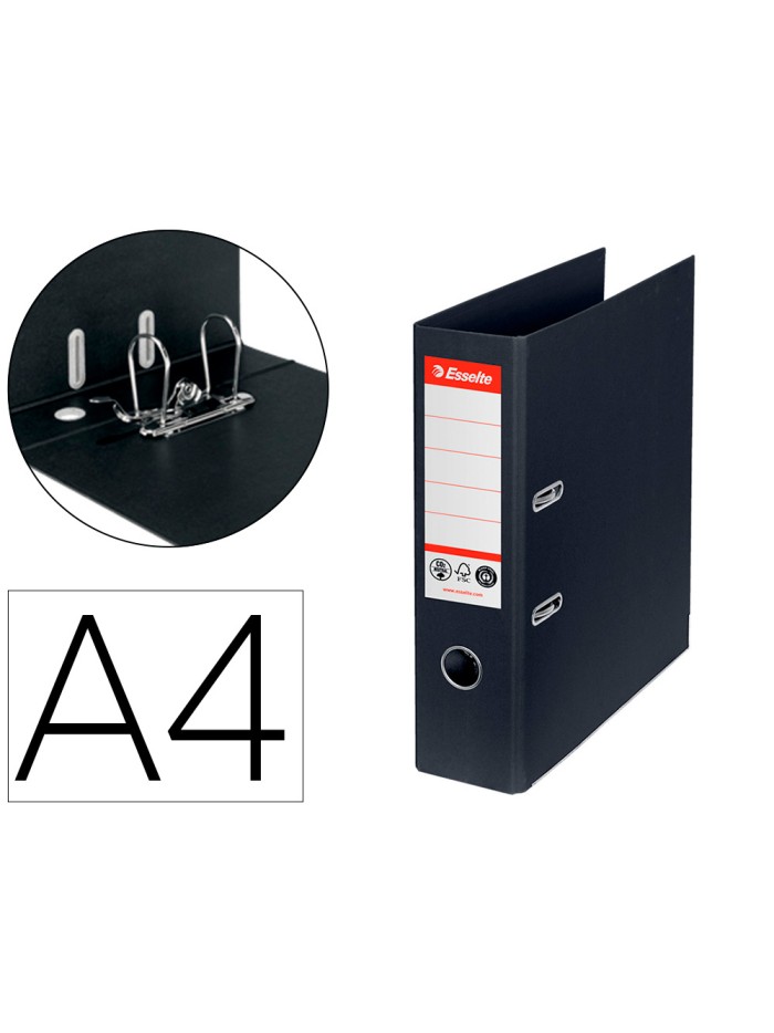 Archivador de palanca esselte n 1 co2 neutral din a4 carton forrado lomo 75 mm negro Archivador de palanca esselte n 1 co2 neutral din a4 carton forrado lomo 75 mm negro