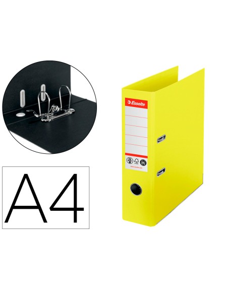 Archivador de palanca esselte n 1 co2 neutral din a4 carton forrado lomo 75 mm amarillo vivida