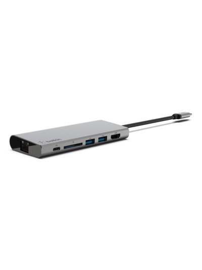 Adaptador belkin avc008btsgy multipuerto usb-c a ethernet / usb-c / usb-a / hdmi / sd color gris