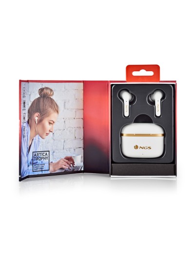 Auricular ngs artica trophy inalambrico alcance 10 m base de carga control tactil autonomia 20 horas usb-c