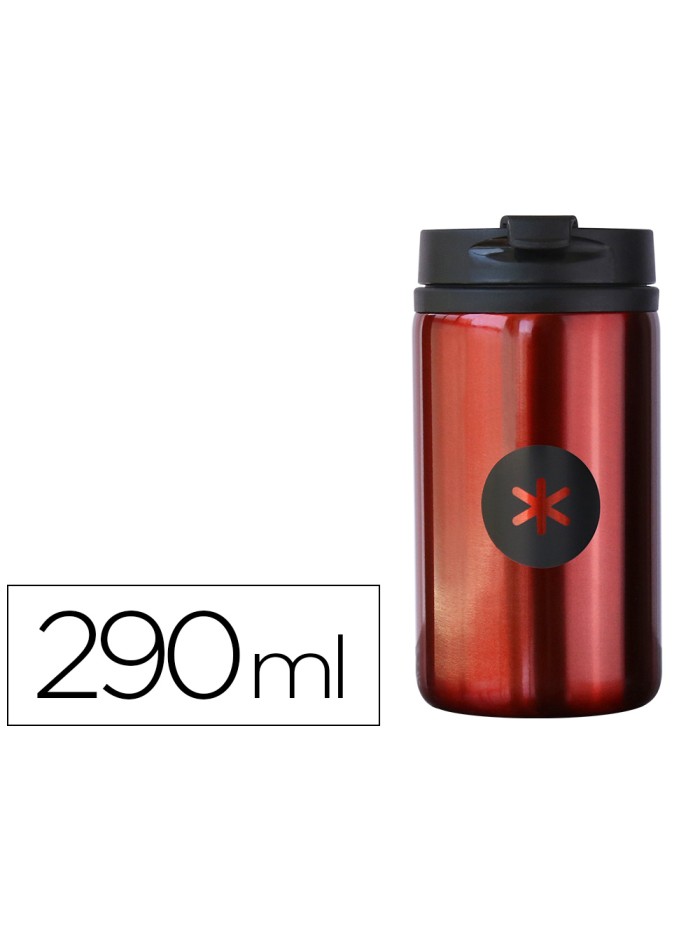 Vaso antartik acero inoxidable con tapa dosificador de seguridad y base acolchada 290 ml color rojo Vaso antartik acero inoxidable con tapa dosificador de seguridad y base acolchada 290 ml color rojo