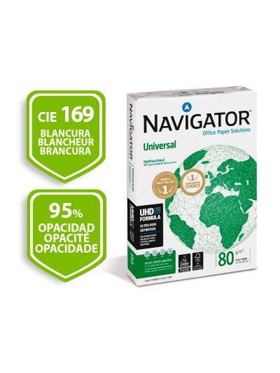 Papel fotocopiadora navigator din a4 80 gramos paquete de 400 hojas
