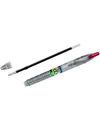Boligrafo pilot ecoball plastico reciclado tinta aceite punta de bola 1 mm color rojo