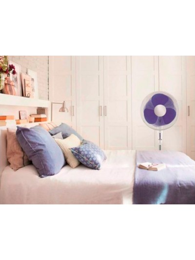 Ventilador de pie jocca 3 velocidades cabezal reclinable 40w diametro 400 mm 420x520x1200mm