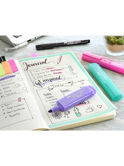 Rotulador faber fluorescente 1546 expositor de 60 unidades colores pastel surtidos