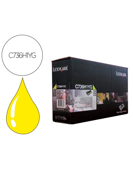 Toner laser lexmark c736h1yg amarillo 10000 paginas