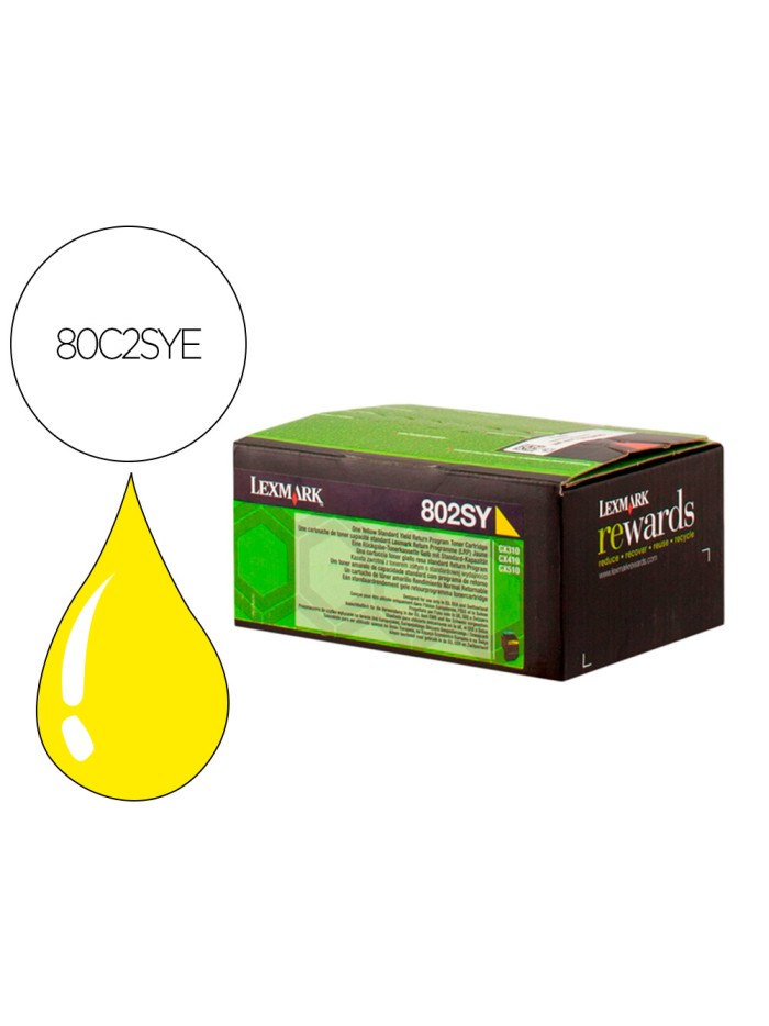 Toner laser lexmark 80c2sye amarillo 2000 paginas Toner laser lexmark 80c2sye amarillo 2000 paginas
