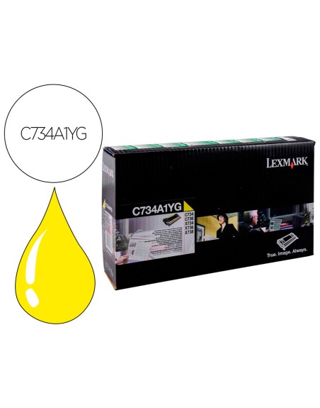 Toner laser lexmark c734 amarillo 6000 paginas