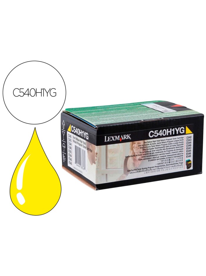 Toner laser lexmark c540h1yg amarillo c540/ 2000 paginas Toner laser lexmark c540h1yg amarillo c540/ 2000 paginas