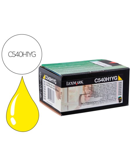 Toner laser lexmark c540h1yg amarillo c540/ 2000 paginas