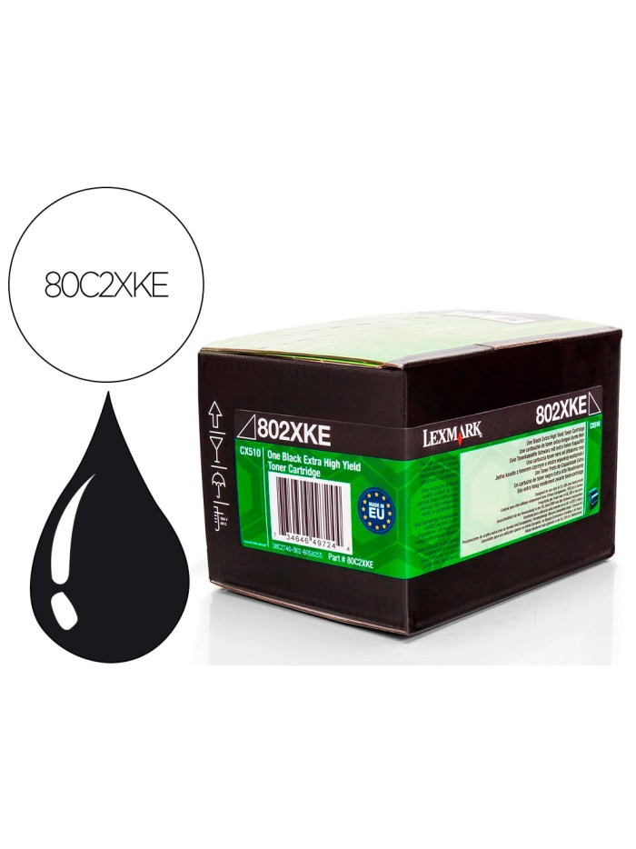 Toner laser lexmark 80c2xke negro 8000 paginas Toner laser lexmark 80c2xke negro 8000 paginas