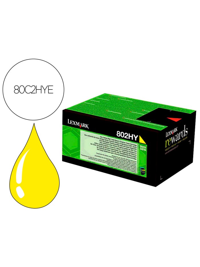 Toner laser lexmark 80c2hye amarillo 3000 paginas