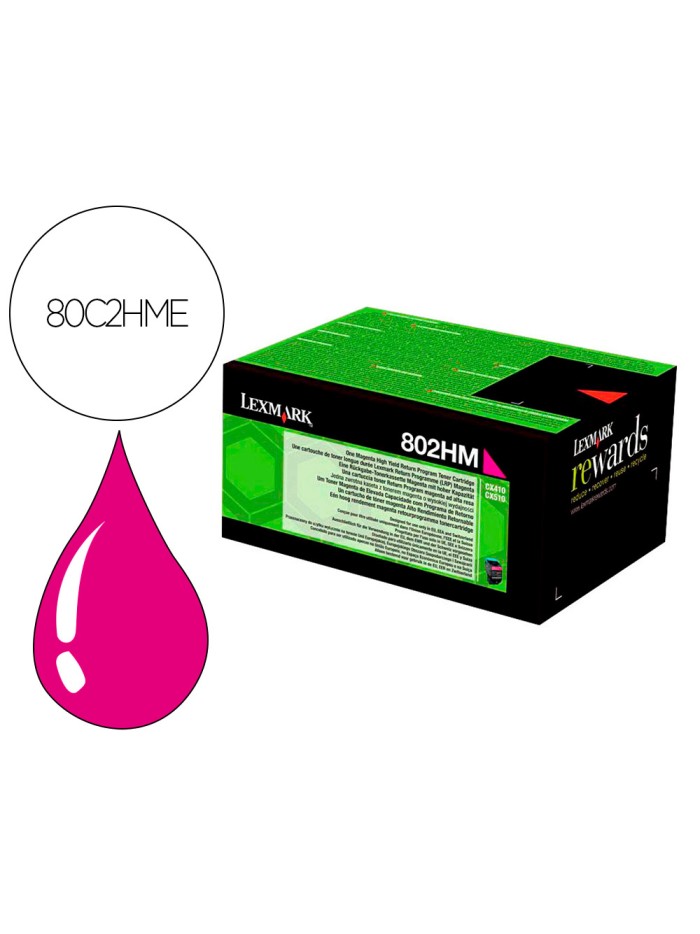 Toner laser lexmark 80c2hme magenta 3000 paginas Toner laser lexmark 80c2hme magenta 3000 paginas