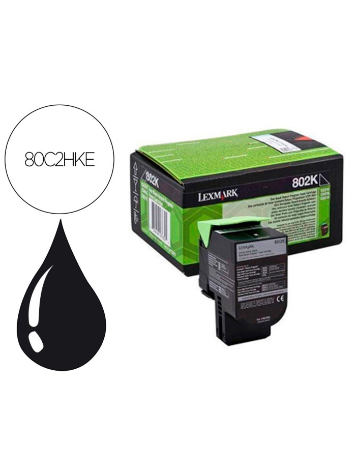 Toner laser lexmark 80c2hke negro 4000 paginas Toner laser lexmark 80c2hke negro 4000 paginas