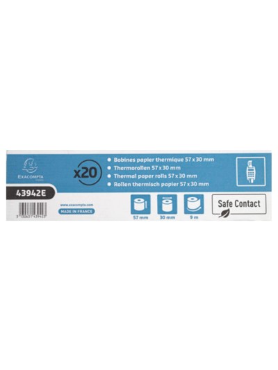 Rollo sumadora exacompta safe contact termico 57 mm x 30 mm 52 g/m2