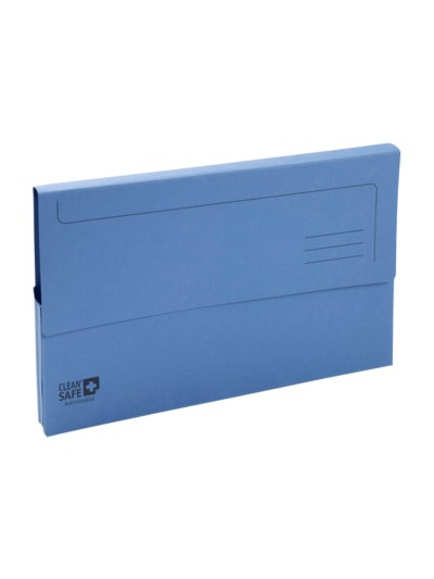 Subcarpeta cartulina exacompta clean safe pocket horizontal din a4 con 2 solapas azul 400 gr paquete