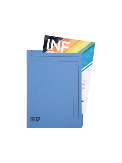 Carpeta dossier uñero exacompta clean safe cartulina 400 gr din a4 azul paquete de 5 unidades