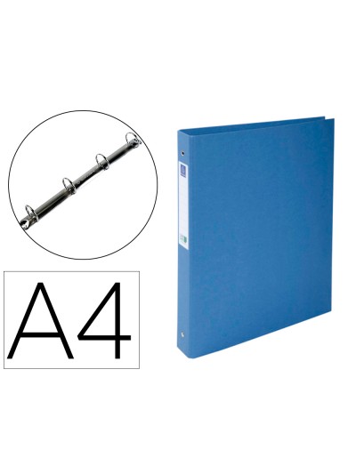 Carpeta de 4 anillas 30 mm redondas exacompta clean safe din a4 carton forrado azul