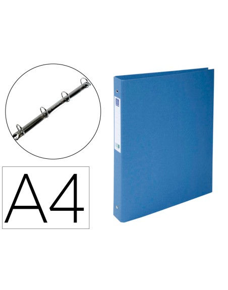 Carpeta de 4 anillas 30 mm redondas exacompta clean safe din a4 carton forrado azul