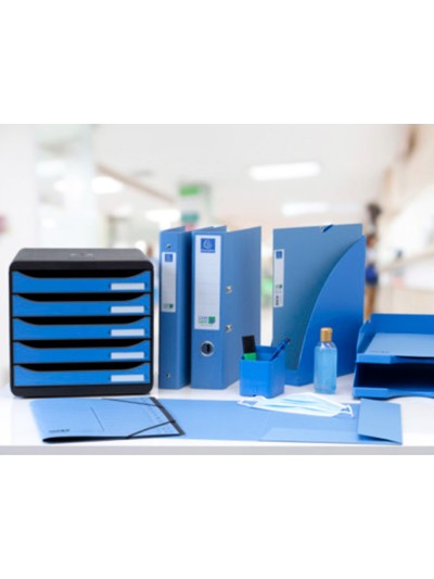 Carpeta de 4 anillas 30 mm redondas exacompta clean safe din a4 carton forrado azul