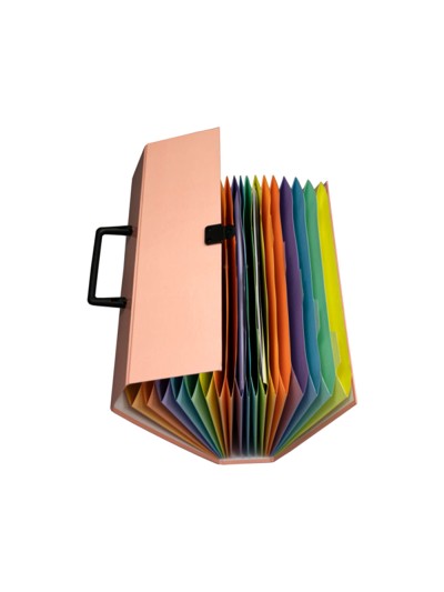 Maletin exacompta aquarel con fuelle carton forrado 18 departamentos colores surtidos