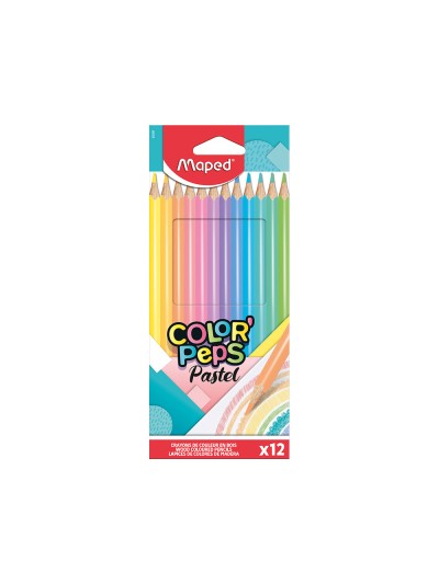 Lapices de colores maped color peps caja de 12 colores pastel surtidos