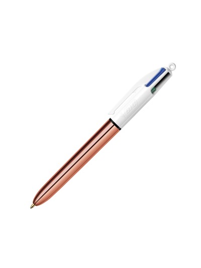Boligrafo bic cuatro colores shine oro rosa punta de 1 mm