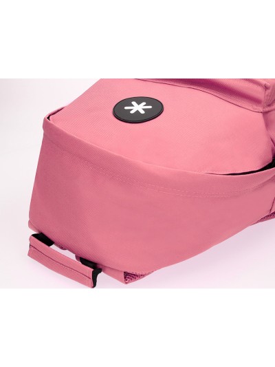 Cartera antartik mochila con asa y bolsillos con cremallera color coral 310x160x410 mm