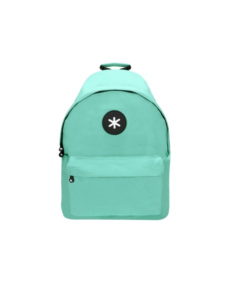 Cartera antartik mochila con asa y bolsillos con cremallera color verde menta 310x160x410 mm