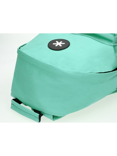 Cartera antartik mochila con asa y bolsillos con cremallera color verde menta 310x160x410 mm