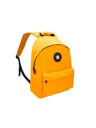 Cartera antartik mochila con asa y bolsillos con cremallera color mostaza 310x160x410 mm