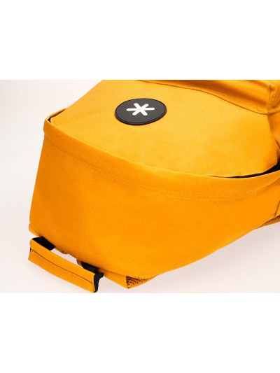 Cartera antartik mochila con asa y bolsillos con cremallera color mostaza 310x160x410 mm