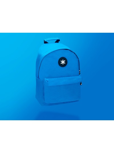Cartera antartik mochila con asa y bolsillos con cremallera color azul 310x160x410 mm