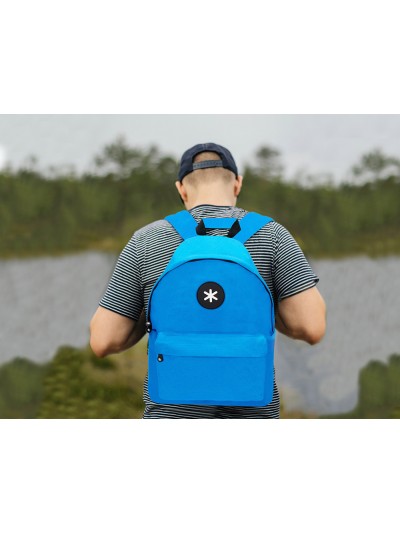 Cartera antartik mochila con asa y bolsillos con cremallera color azul 310x160x410 mm